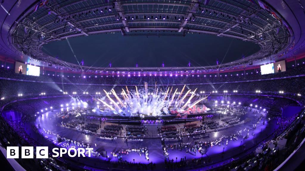 Stade de France lights up for Paralympics closing ceremony